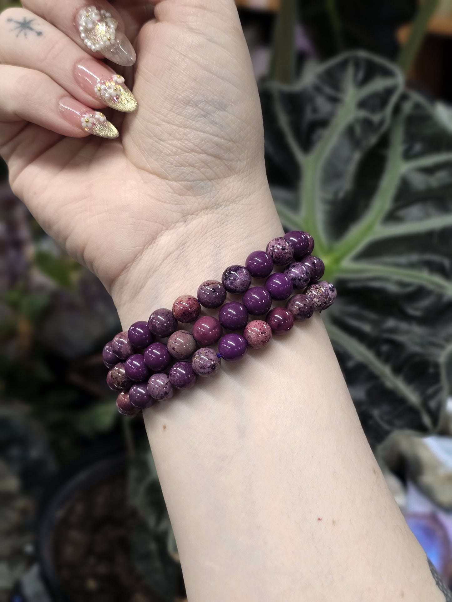 8mm Phosphosiderite Bead Bracelet