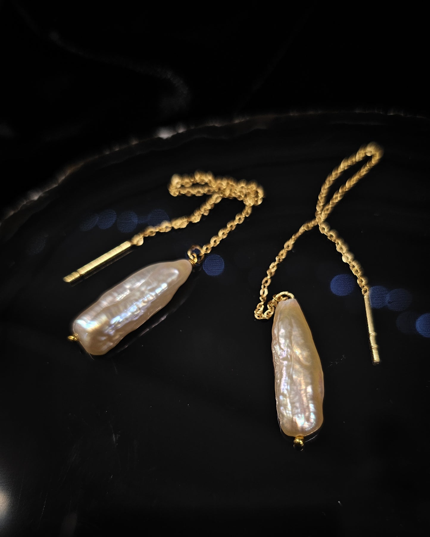 Gold Plated Pearl Drop Earrings