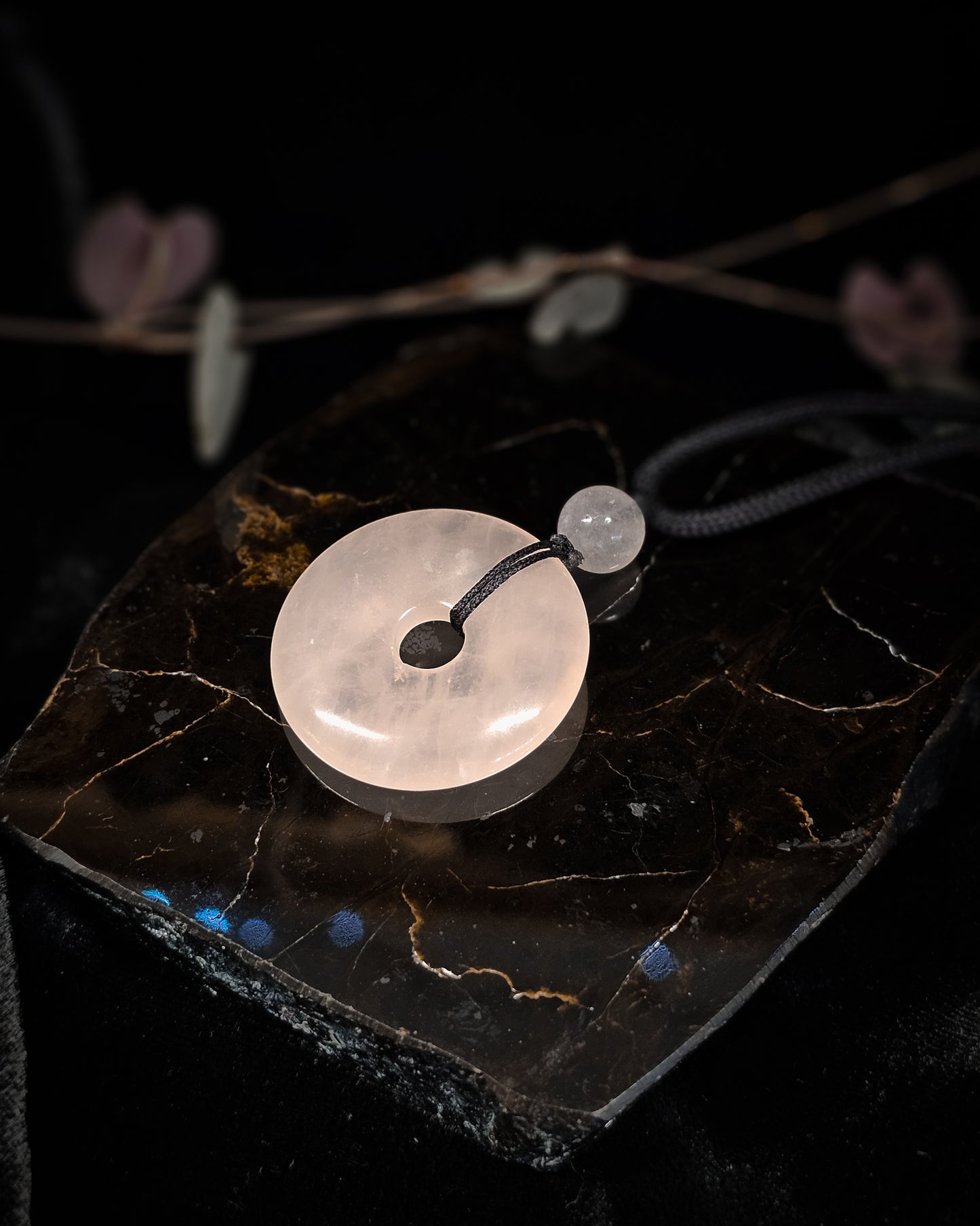 Rose Quartz Pi Stone Necklace