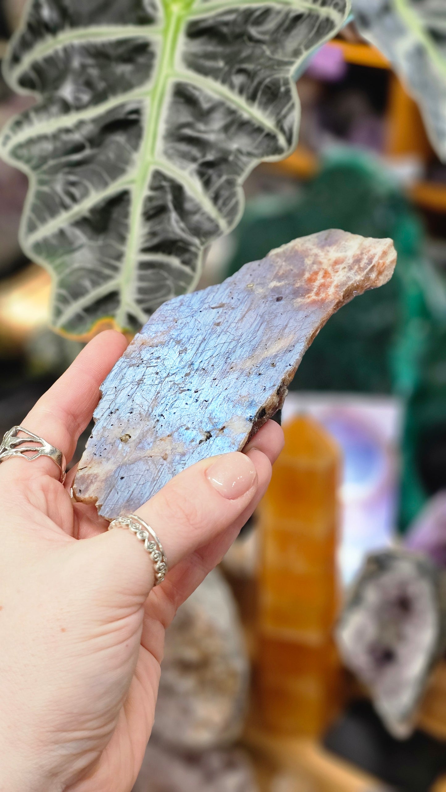 Belomorite Moonstone with Sunstone slab