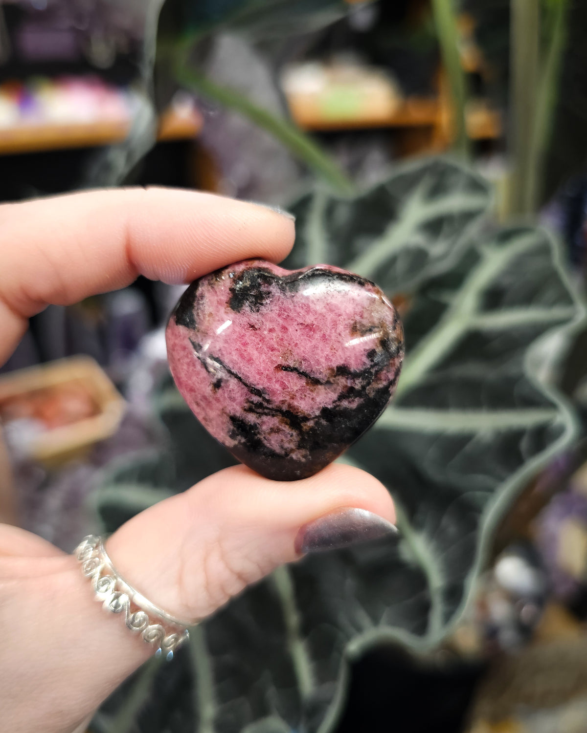 Small Rhodonite Heart