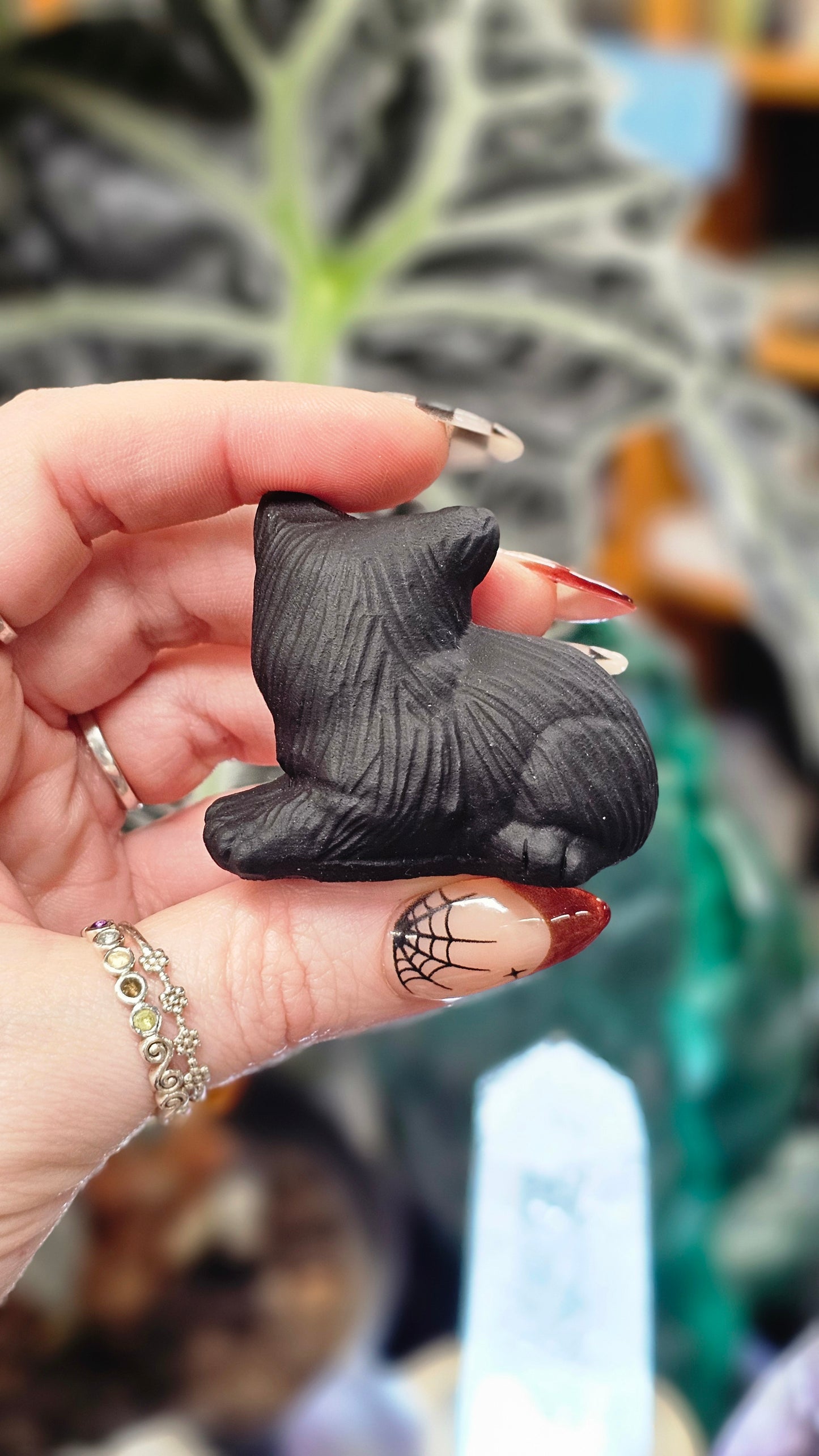 Black Onyx Cat Carving #1