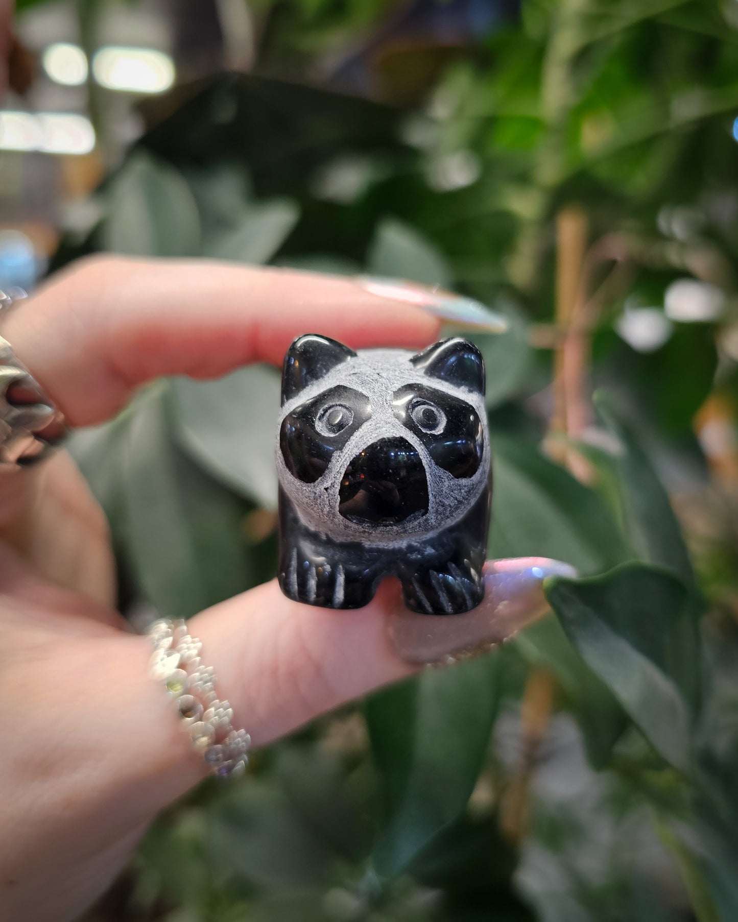 Obsidian Panda Carving