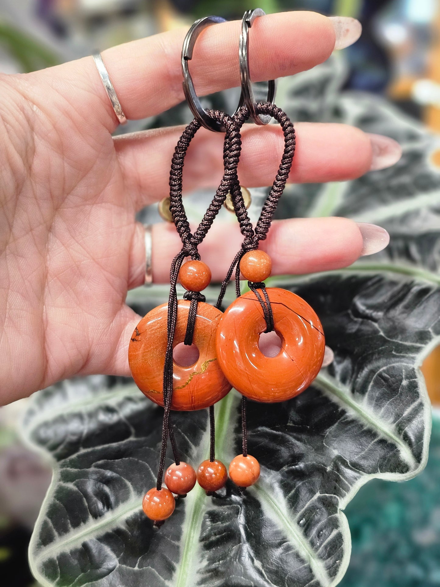 Red Jasper Pi Stone Keyring