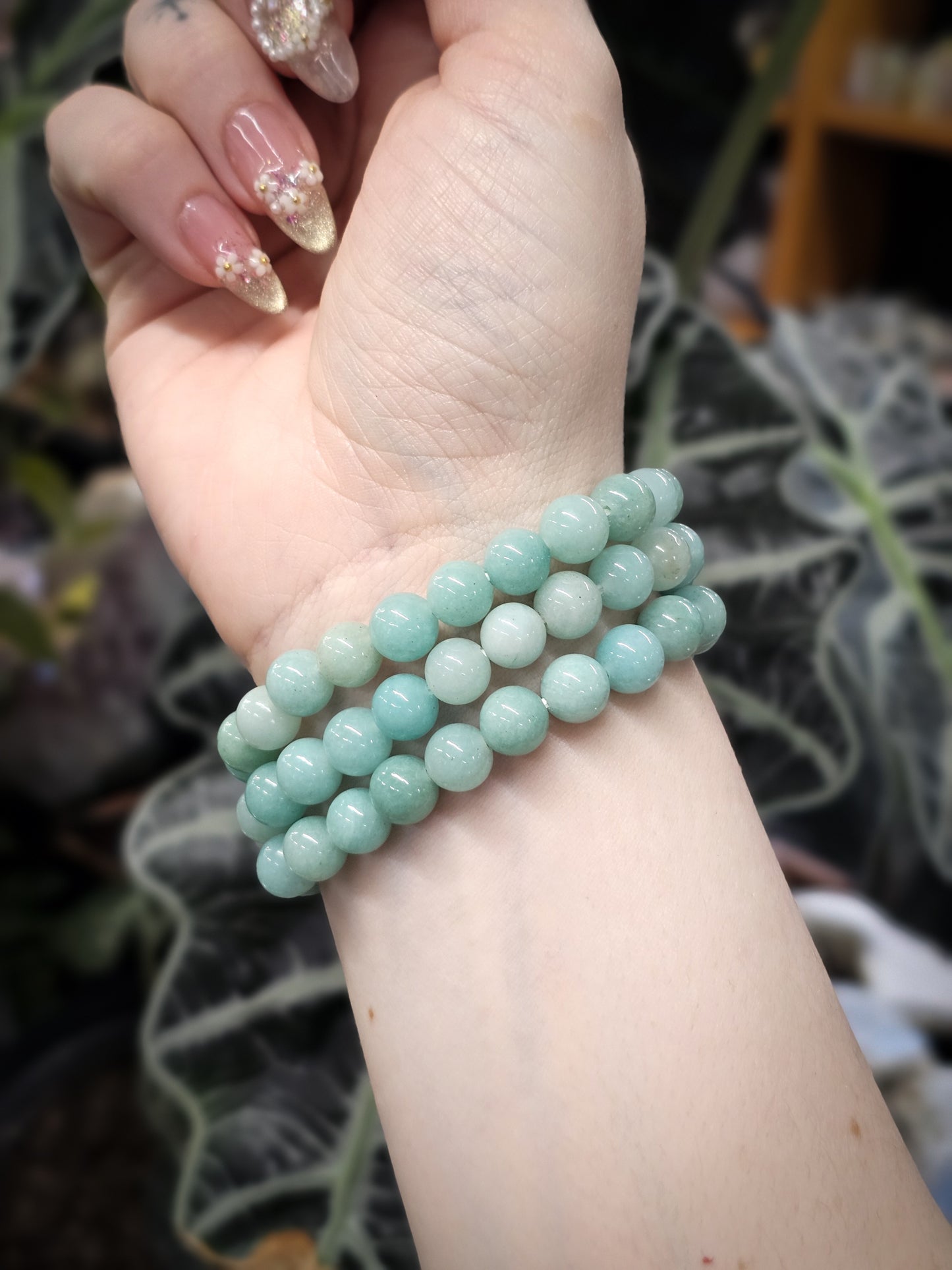 8mm Sky Blue Quartz Bead Bracelet