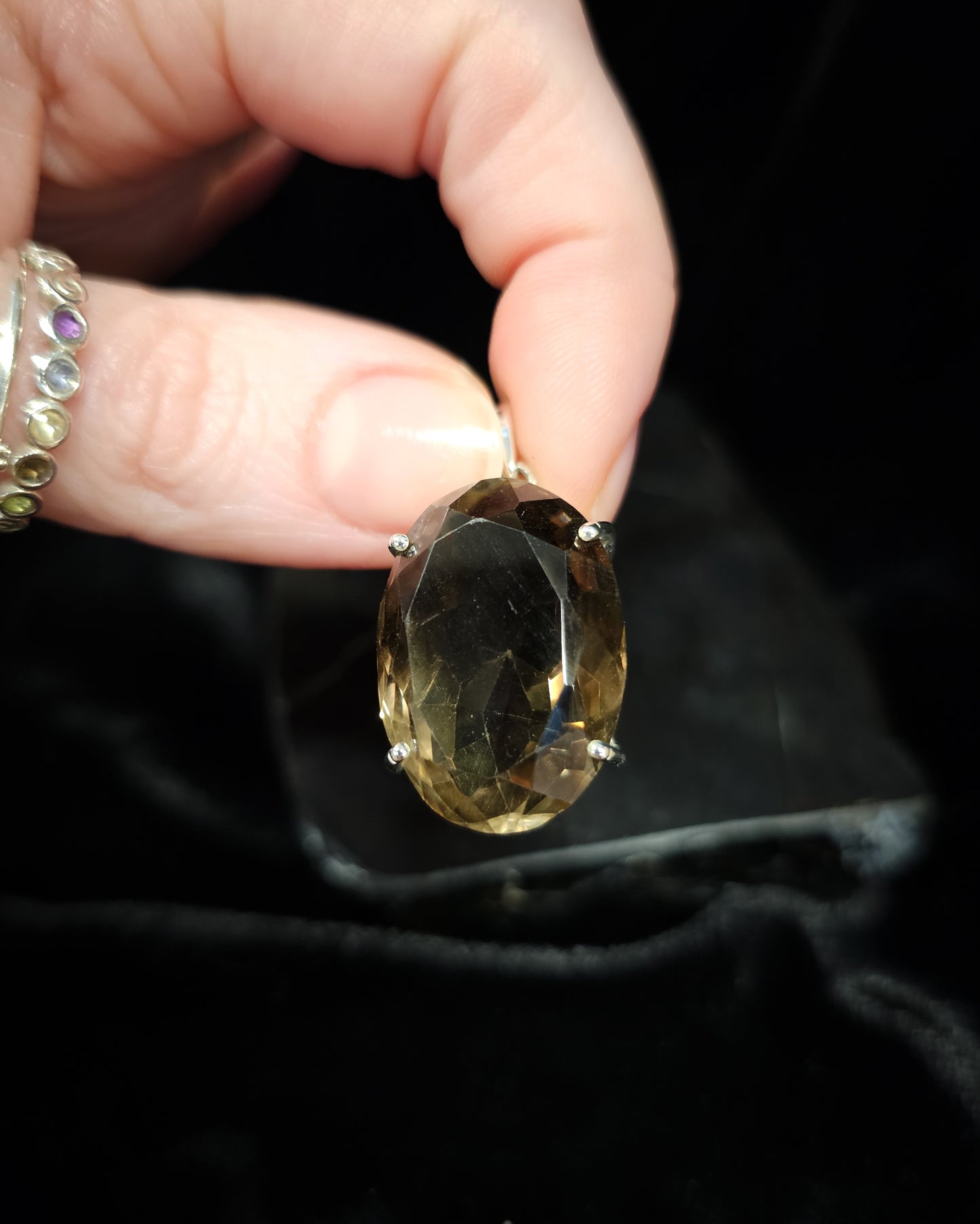 Large Oval Smoky Quartz Pendant