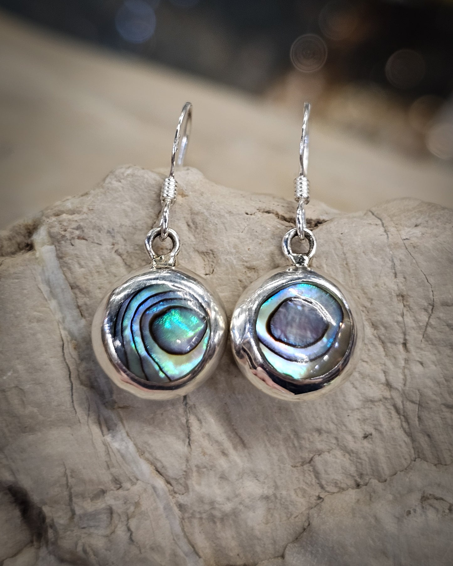 Round Paua Earrings