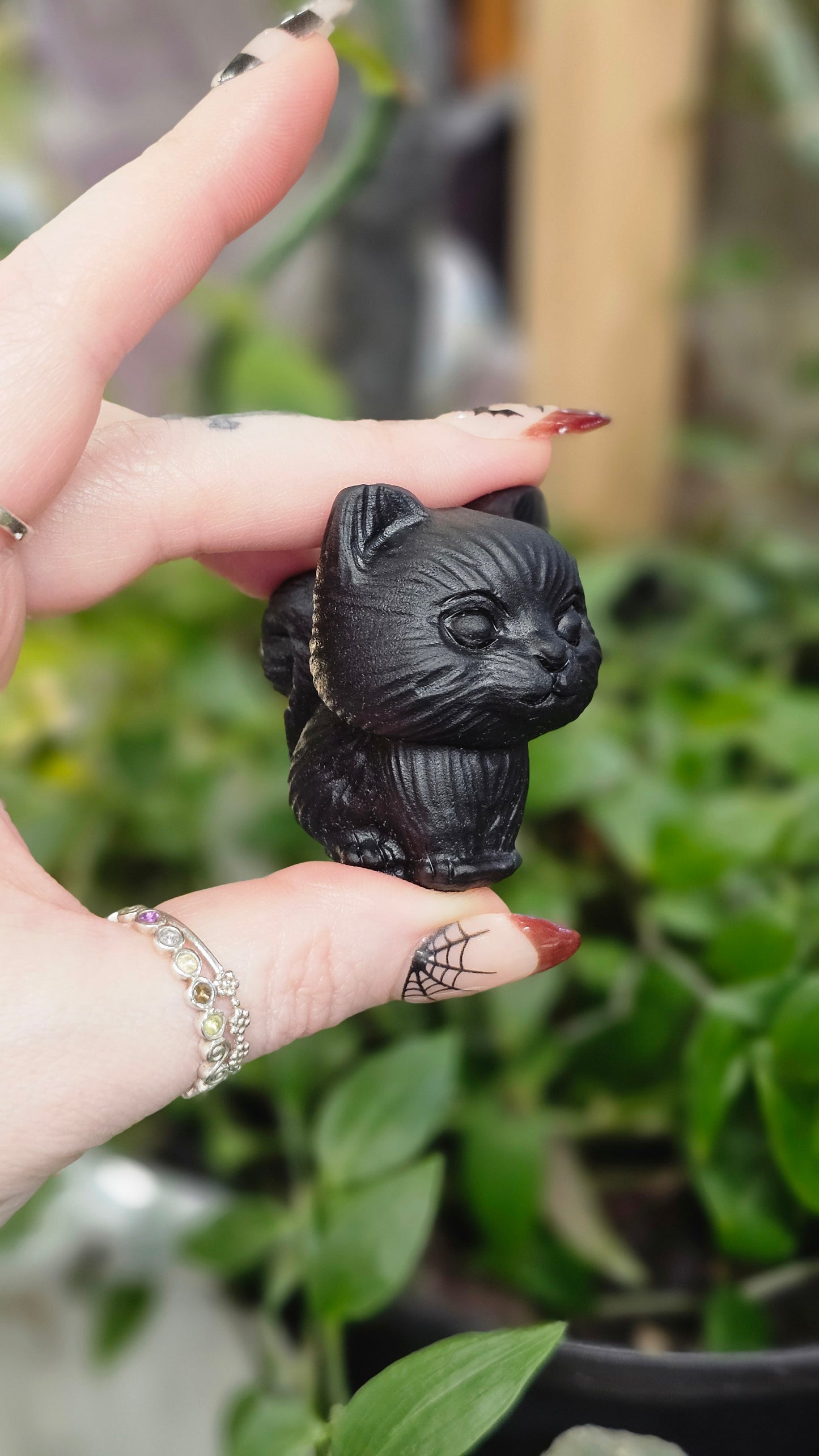Black Onyx Cat Carving #2