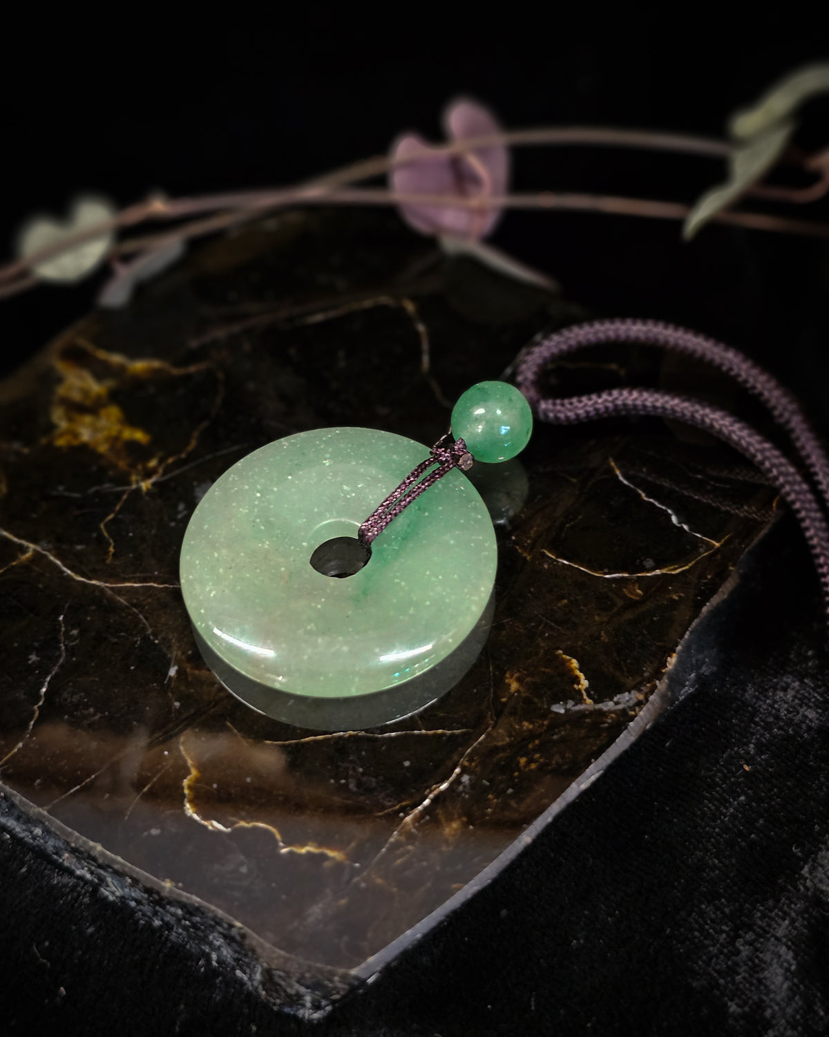 Green Aventurine Pi Stone Necklace