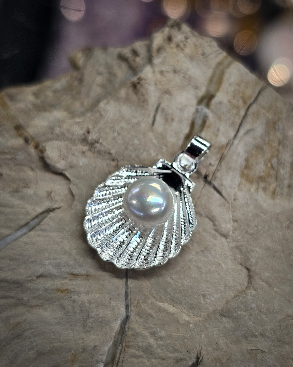 Pearl Shell Large Large Shell & Pearl Pendant – The Little Rock Shop
