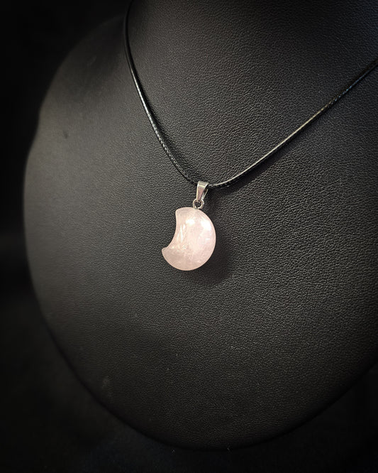 Rose Quartz Moon Pendant