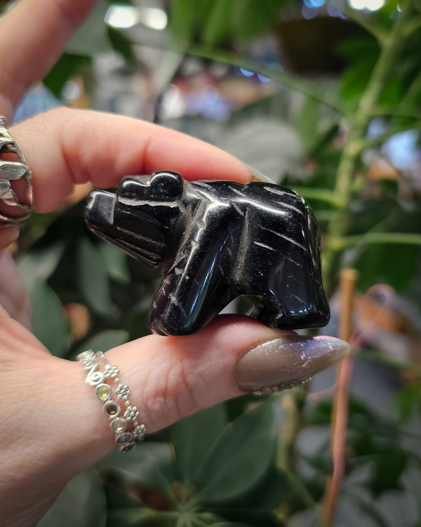 Obsidian Bear Carving