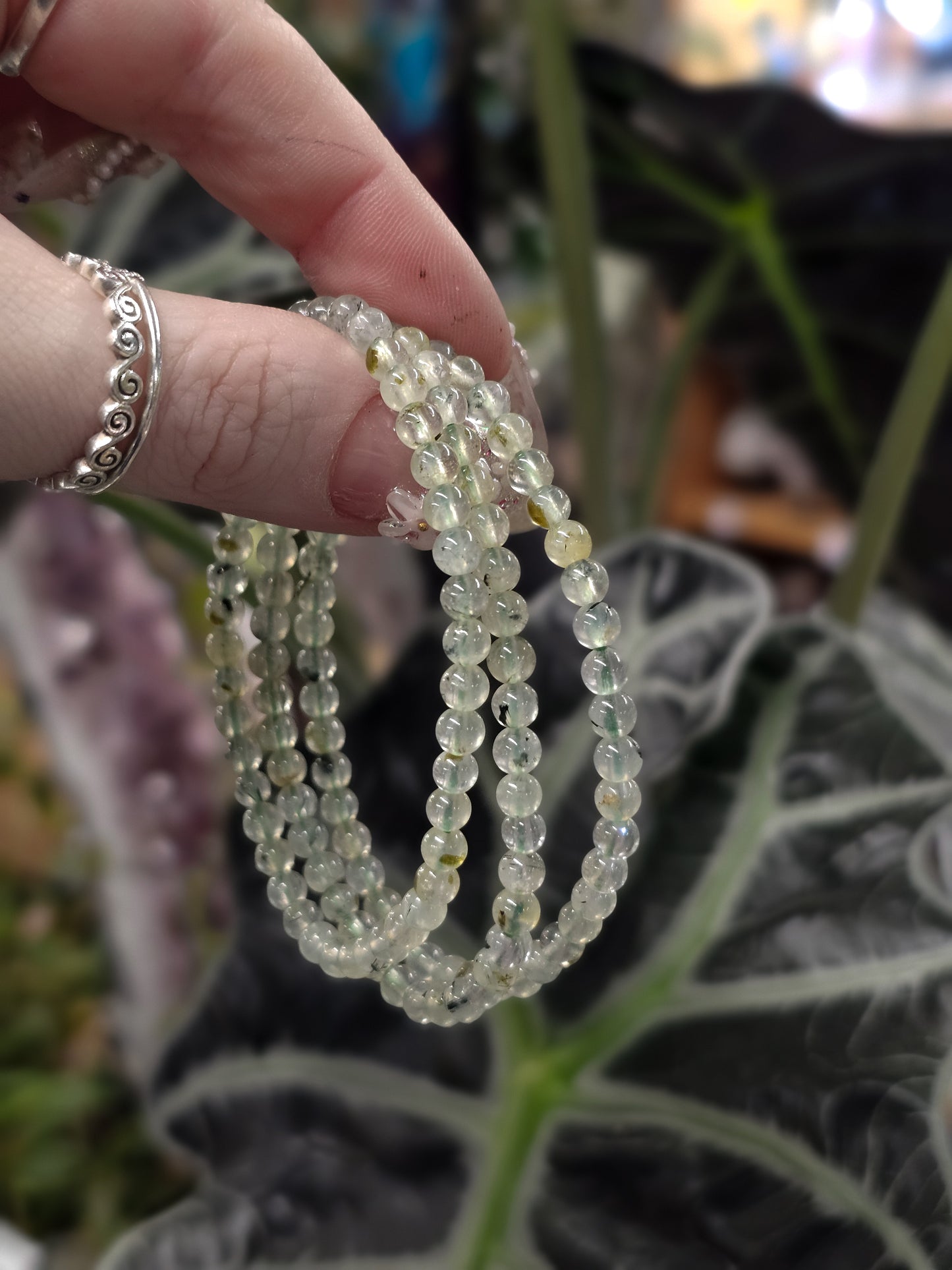 4mm Prehnite Bead Bracelet