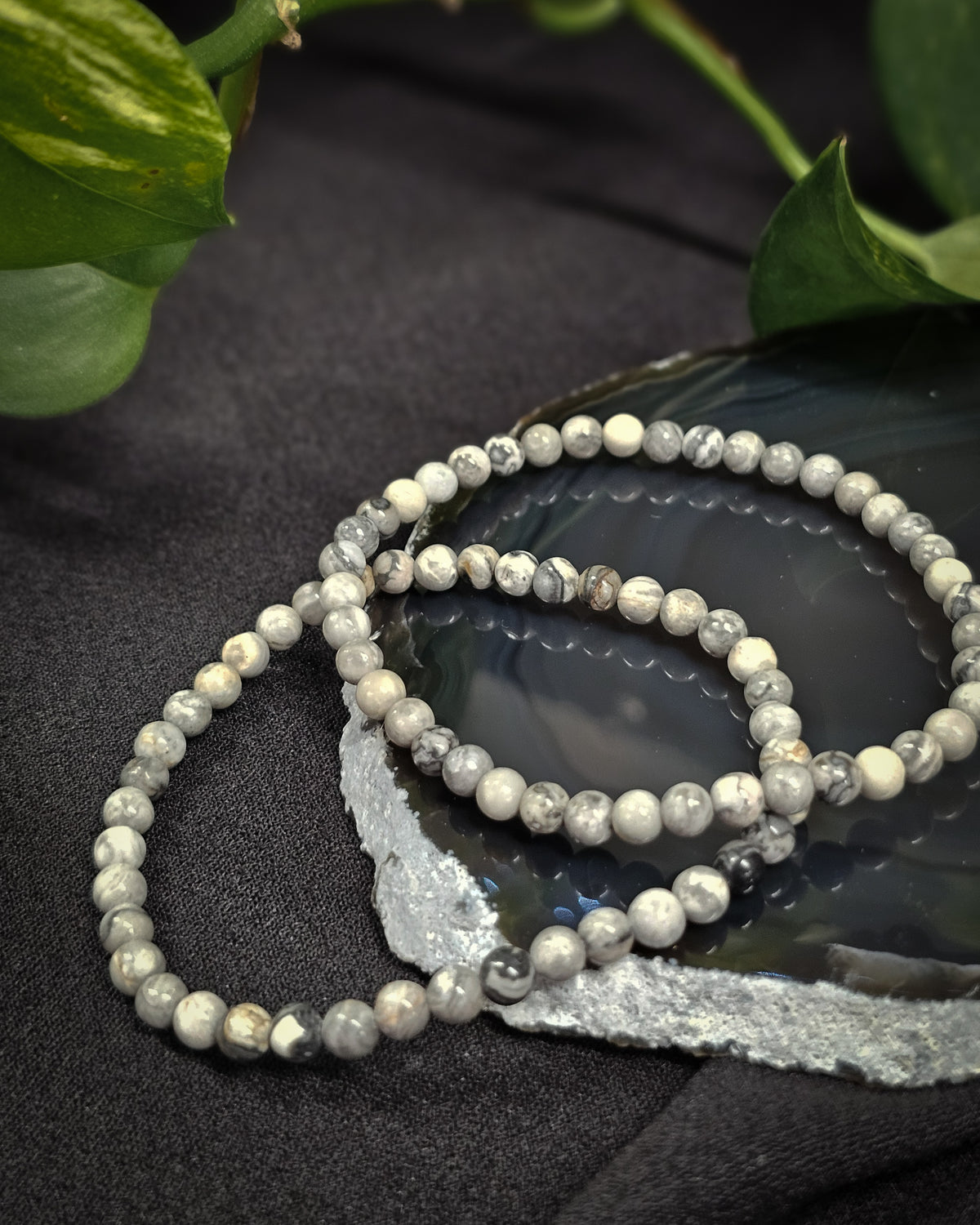 4mm Picasso Bead Bracelet