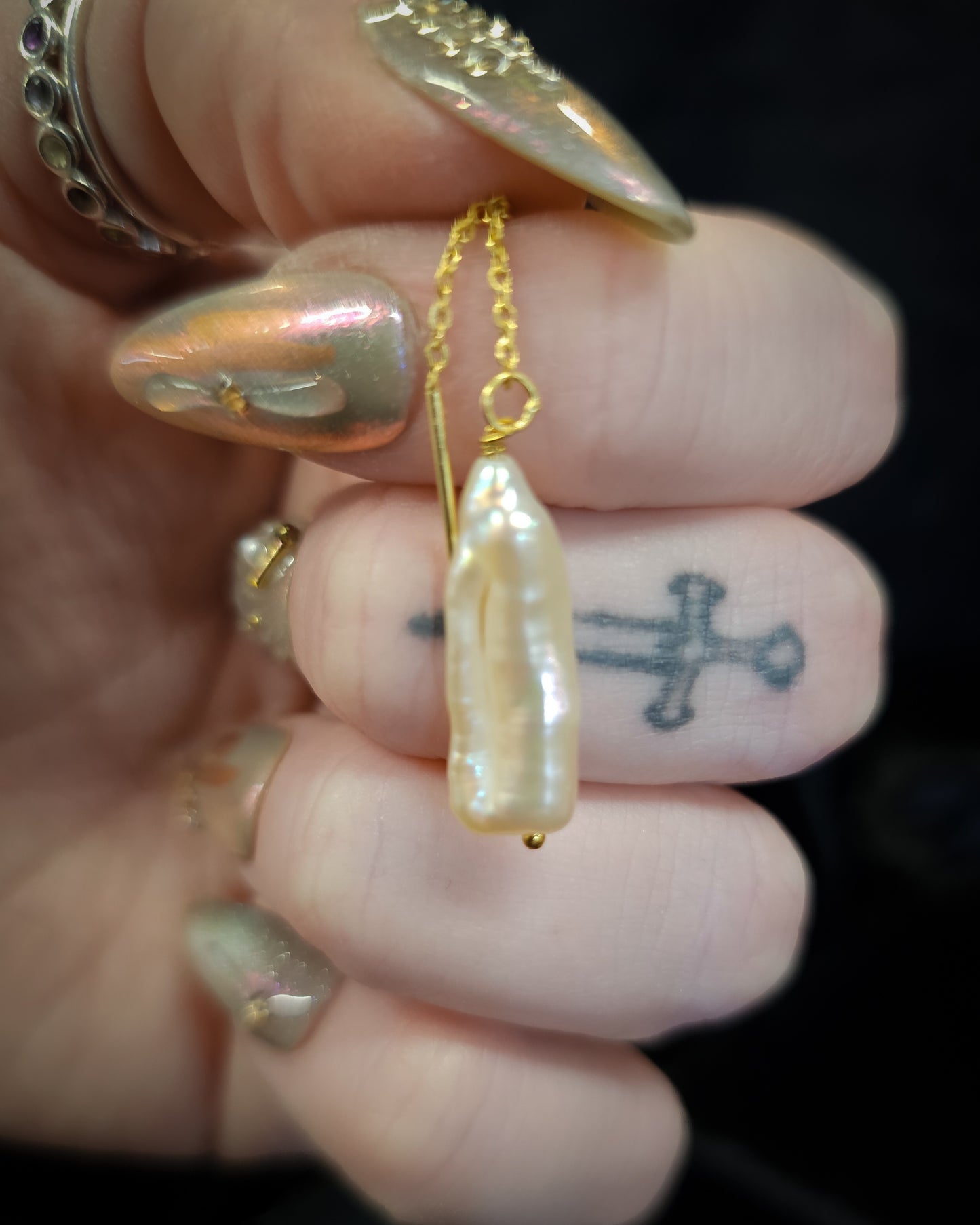 Gold Plated Pearl Drop Earrings