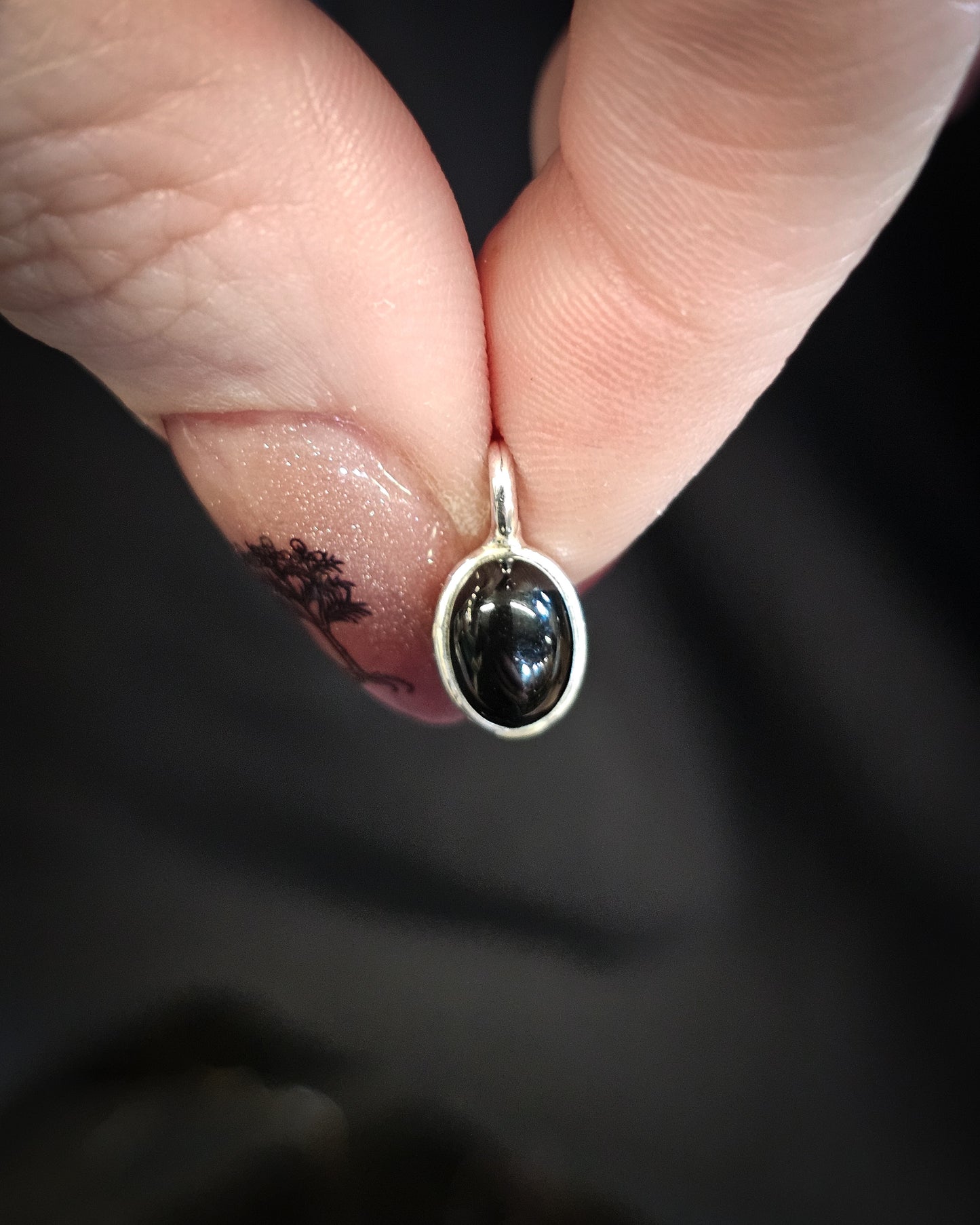 Small Black Onyx Oval Pendant