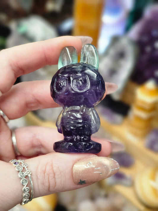 Rainbow Fluorite Monster Carving #1