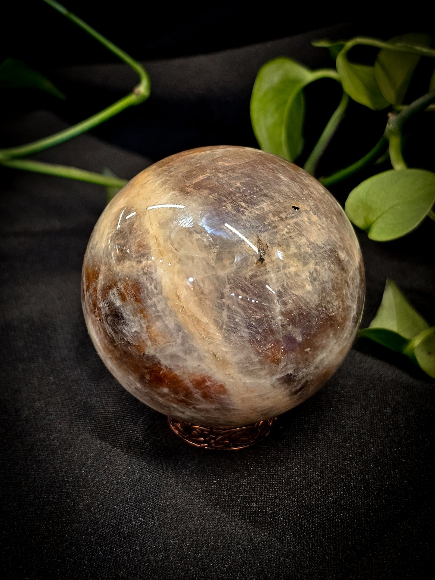 Belomorite Moonstone Sphere with Sunstone