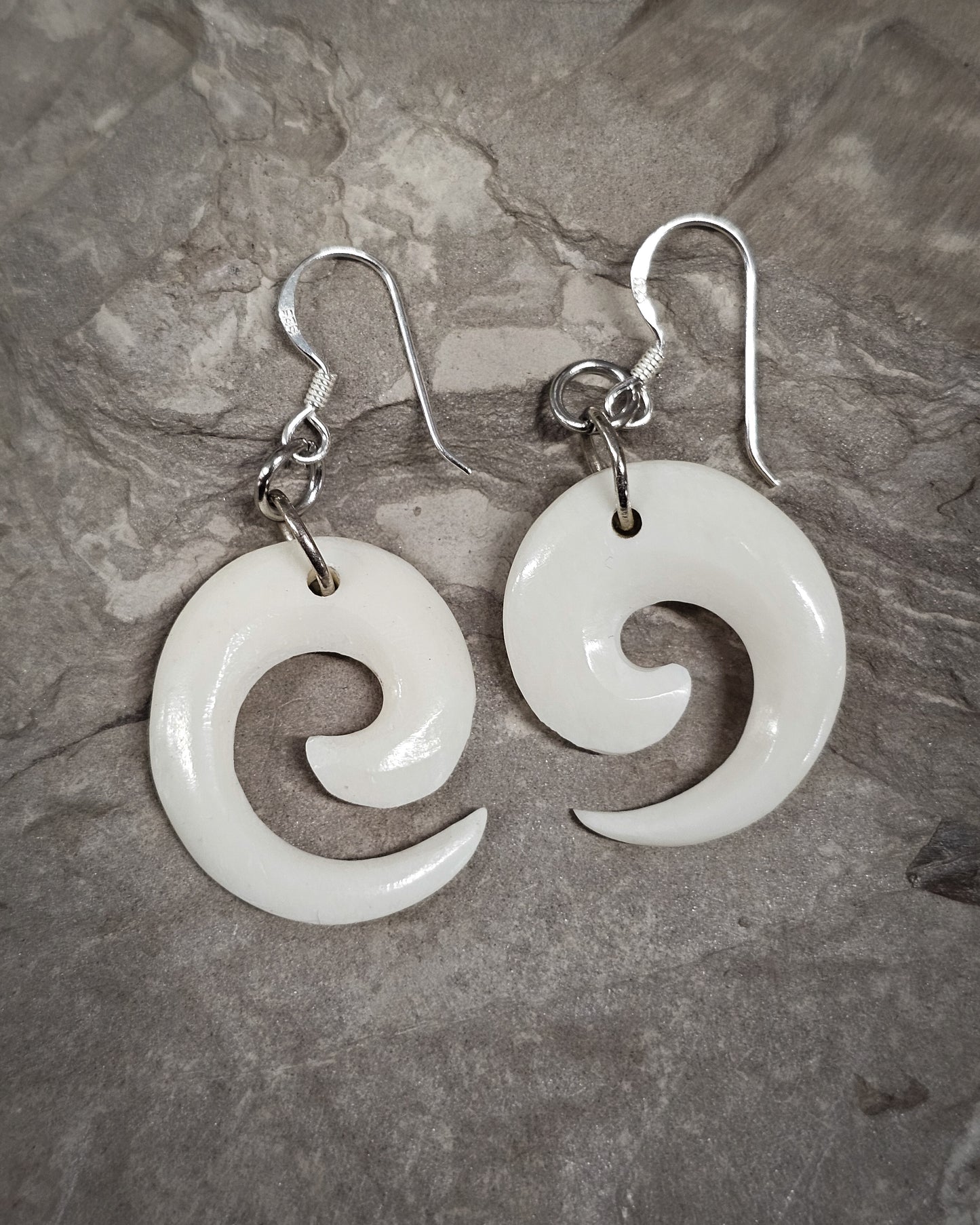 Koru Bone Carving Earrings