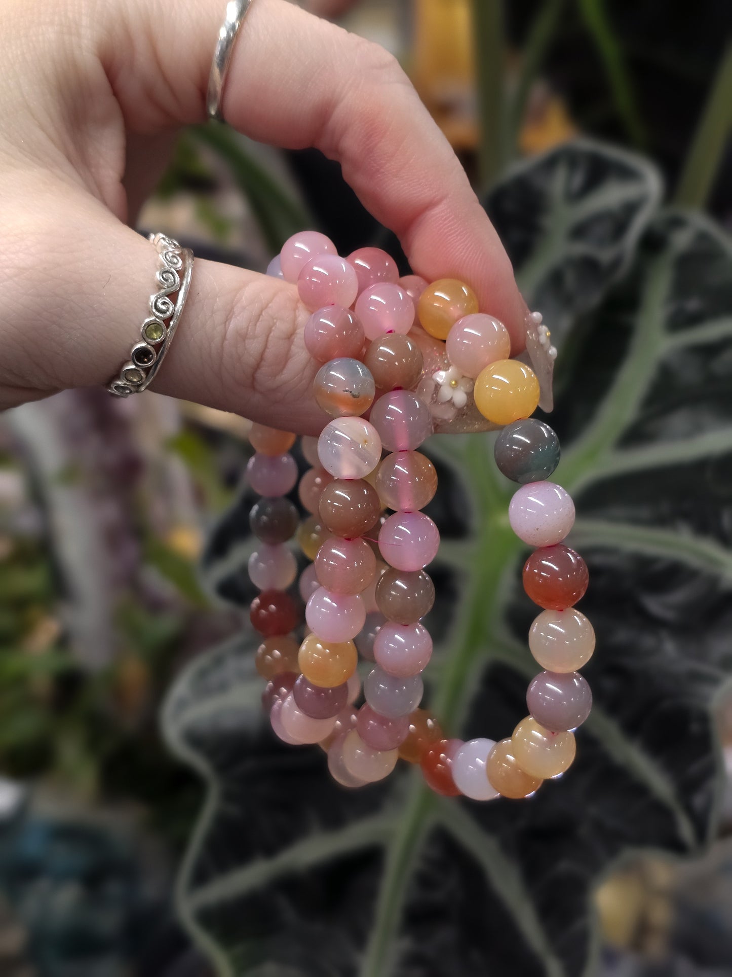8mm Mixed Yanyuan Agate Bead Bracelet