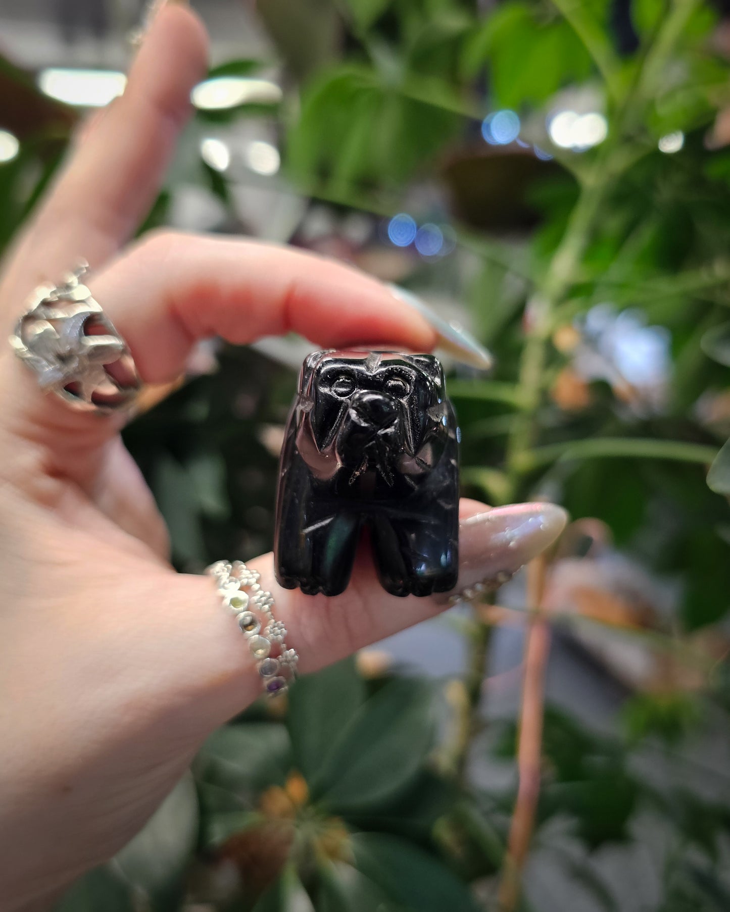 Obsidian Bear Carving