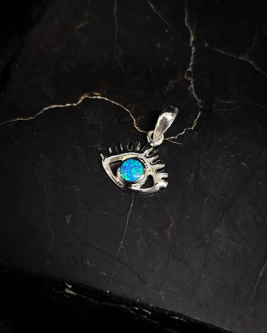 Blue Lab Opal Eye Pendant