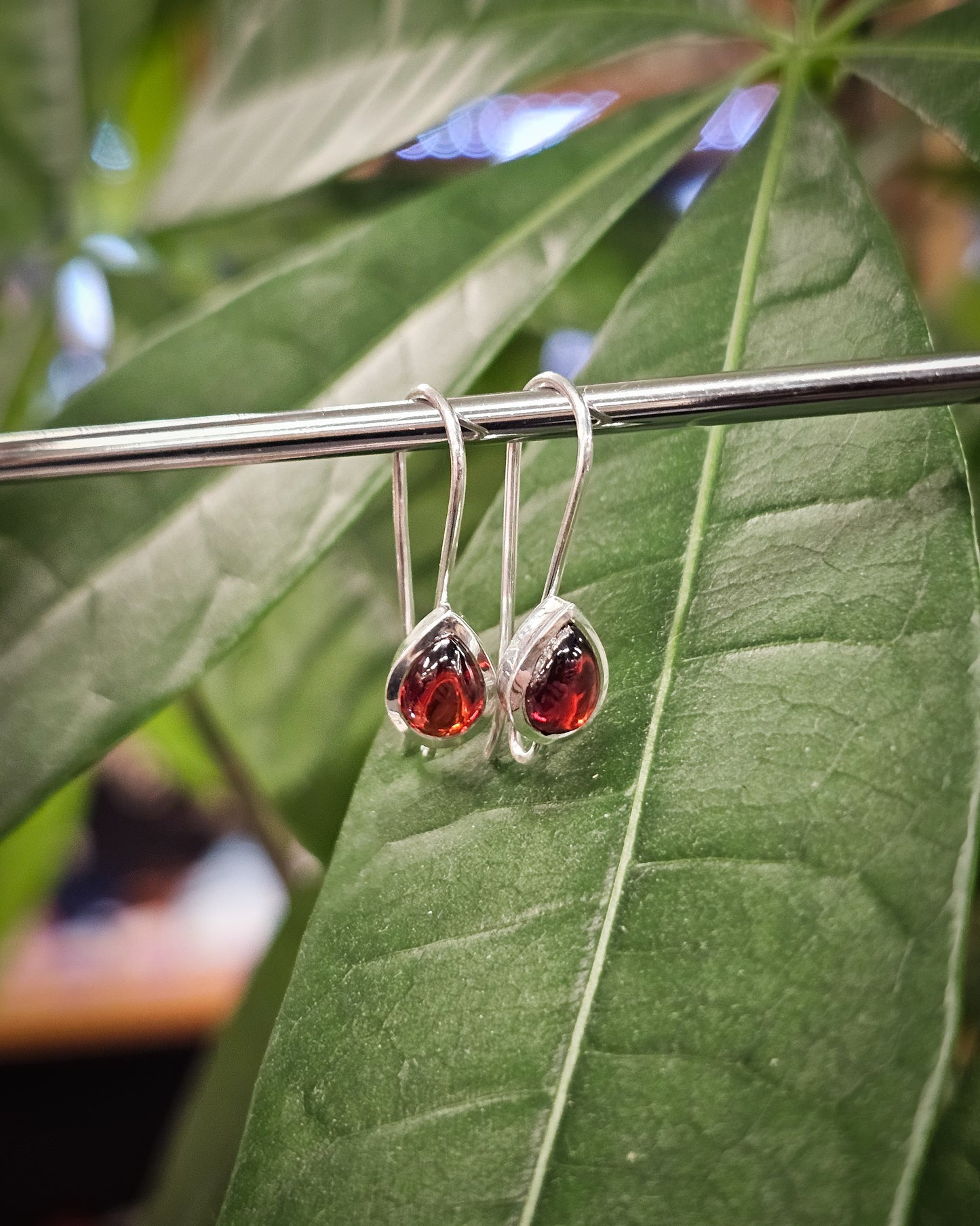 Garnet Teardrop Earrings