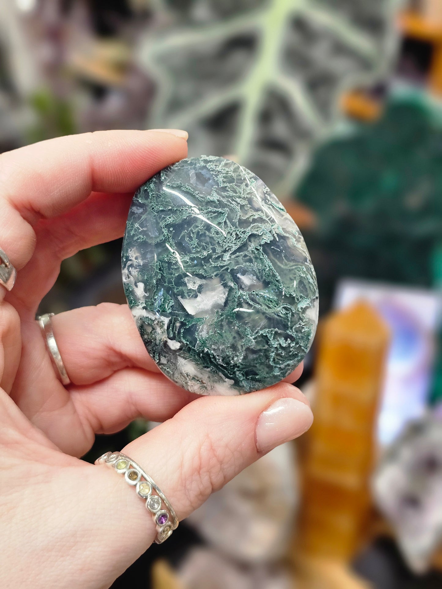 Moss Agate Palm stone #3