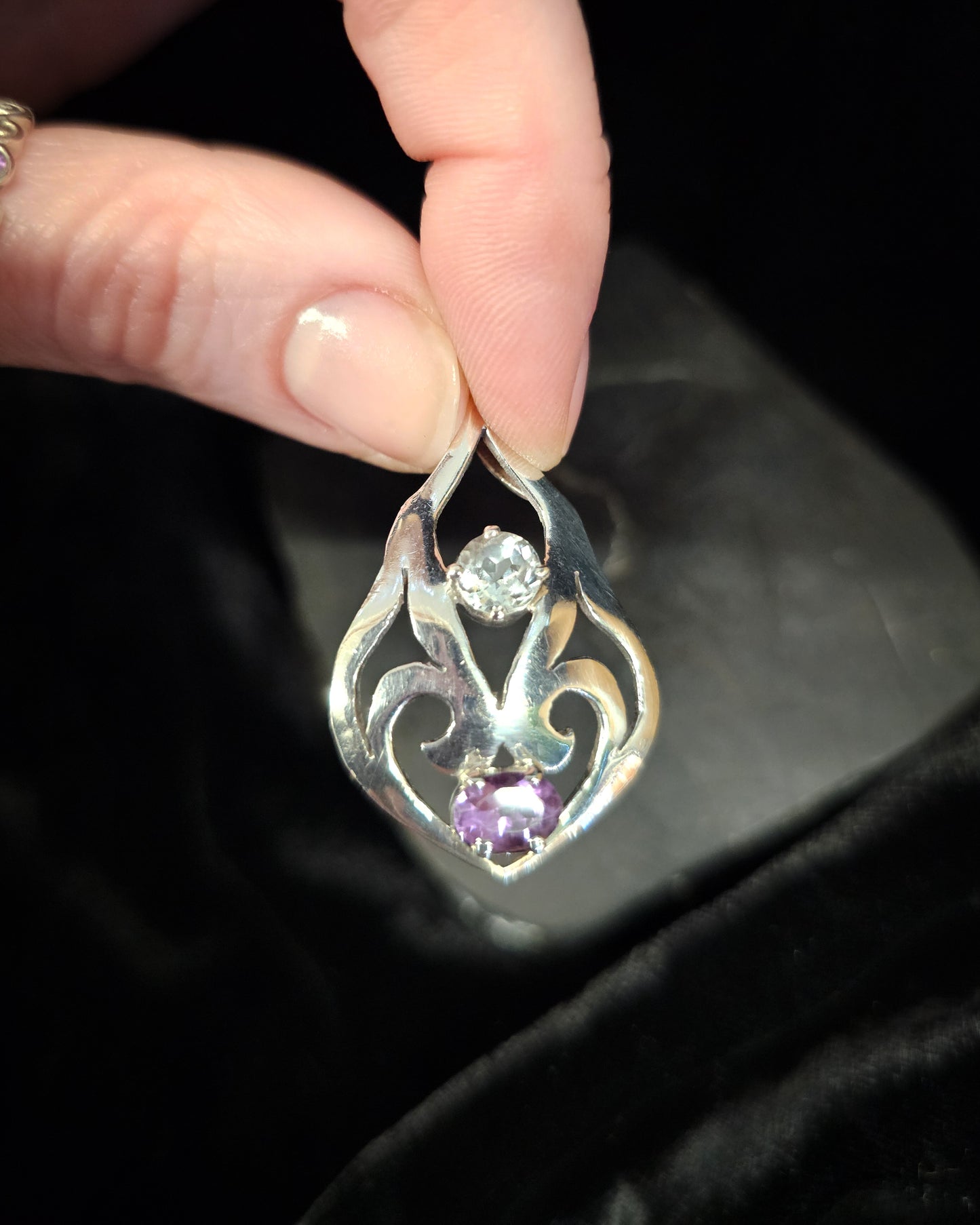 Amethyst & Clear Quartz Pendant