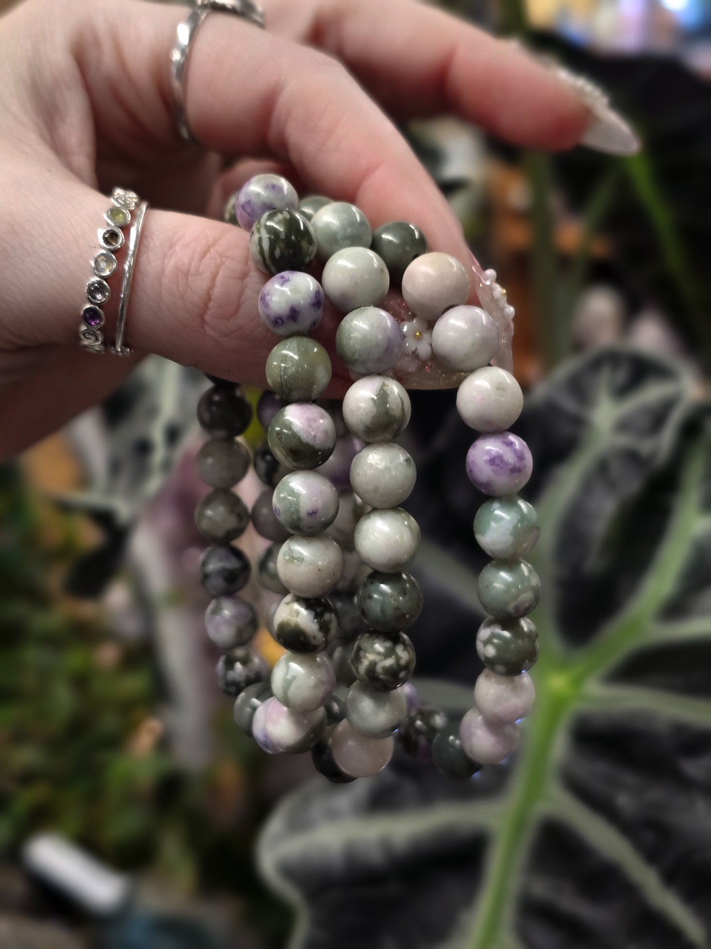 8mm Peace Jade Bead Bracelet