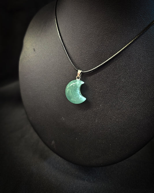 Green Aventurine Moon Pendant