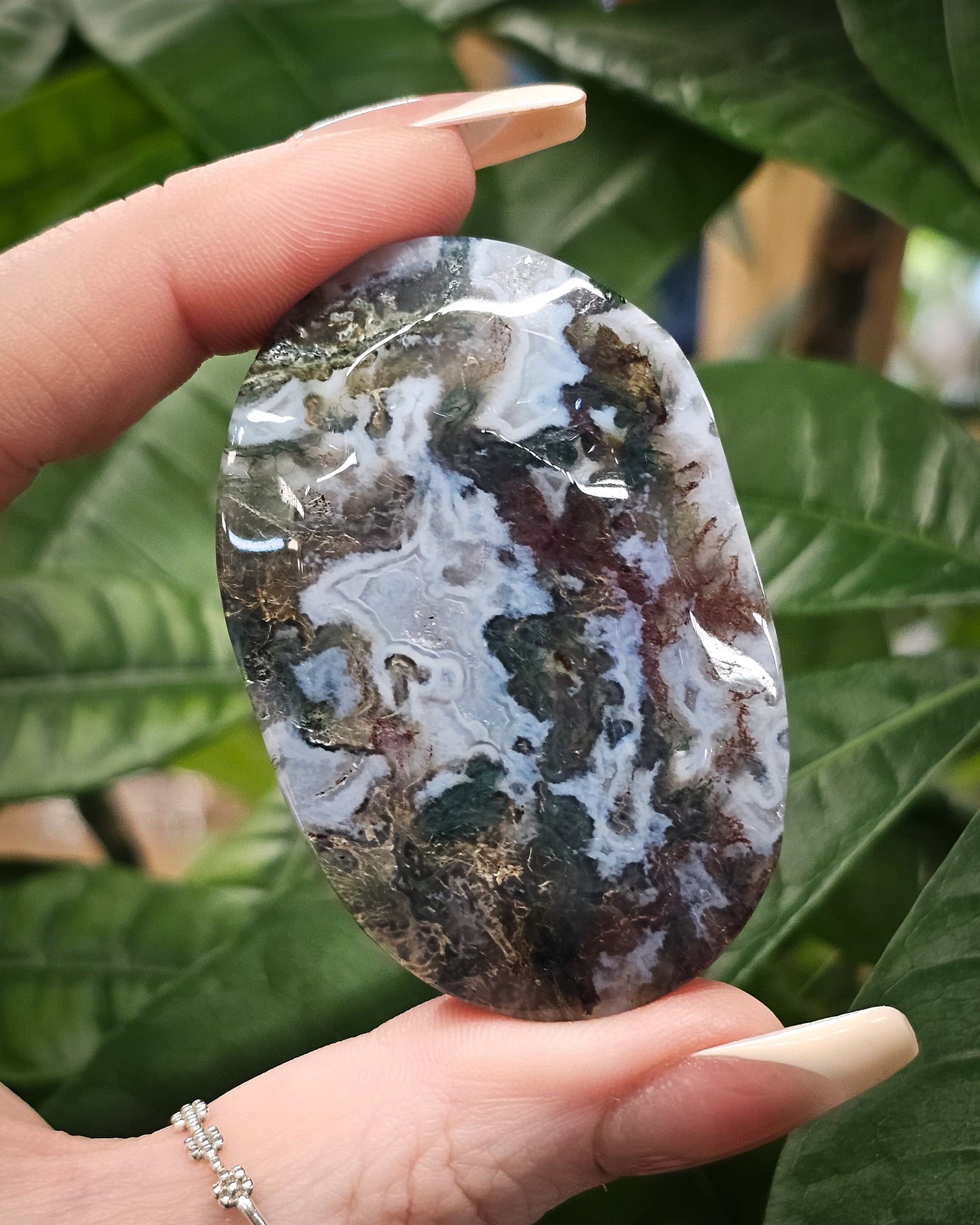 Moss Agate Palm stone #1