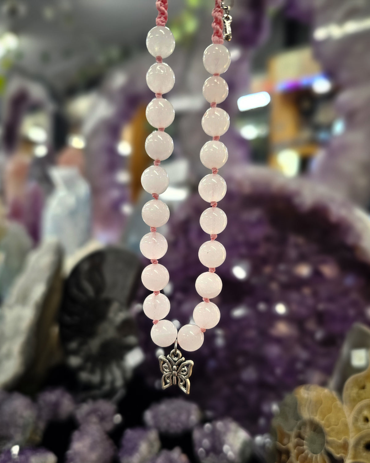Rose Quartz Macramé Choker