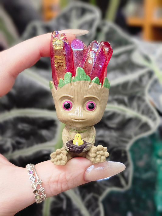 Red Aura Quartz Groot