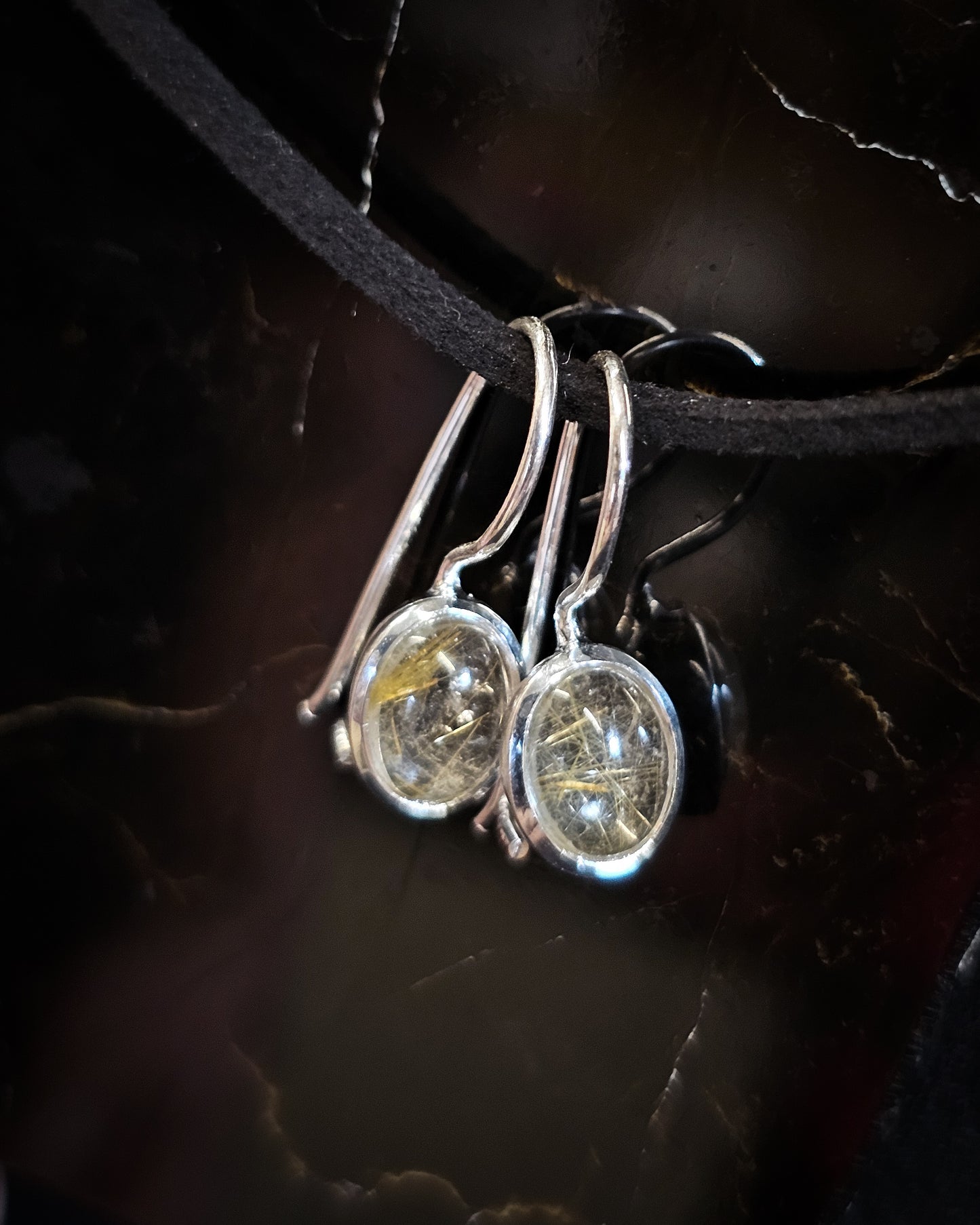 Sterling Silver Rutilated Quartz Earrings