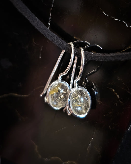 Sterling Silver Rutilated Quartz Earrings