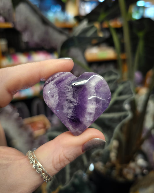 Chevron Amethyst Heart