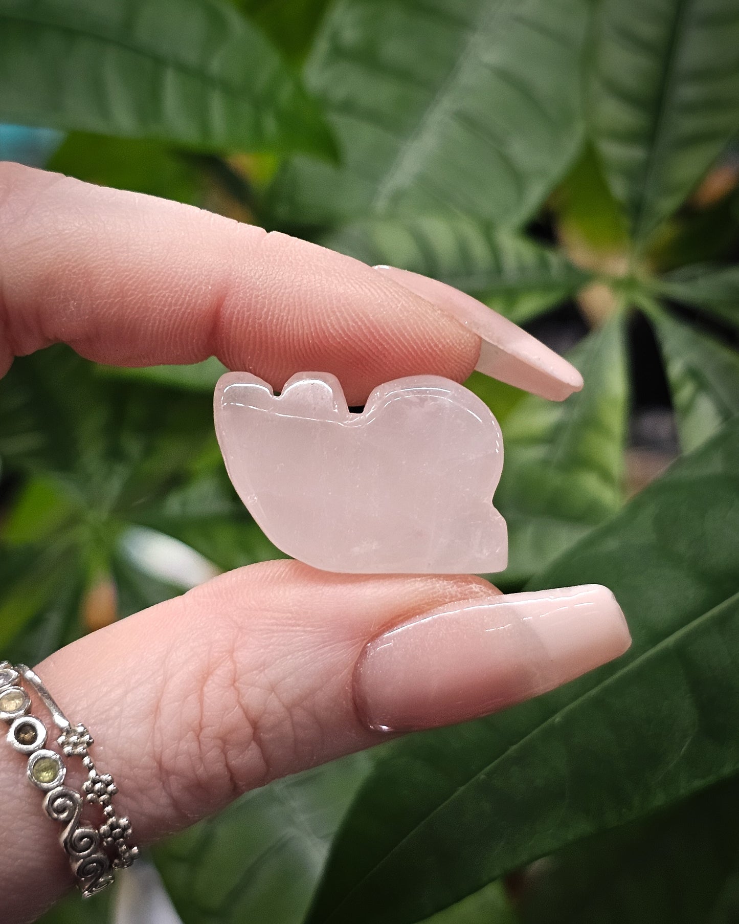 Rose Quartz Snail Carving