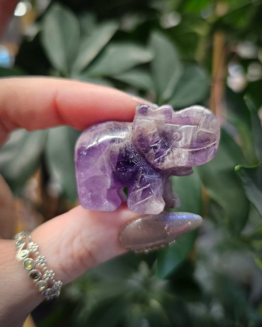 Amethyst Elephant Carving
