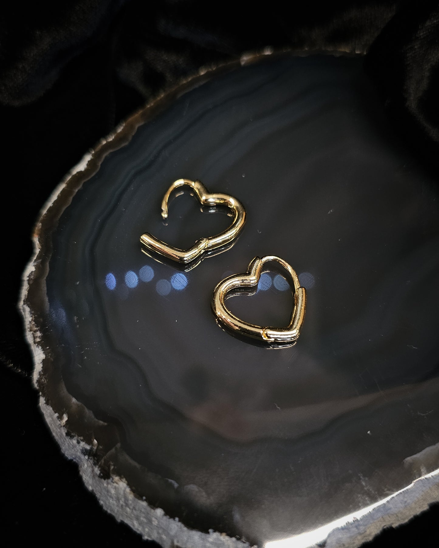 Gold Plated Heart Hoop Earrings