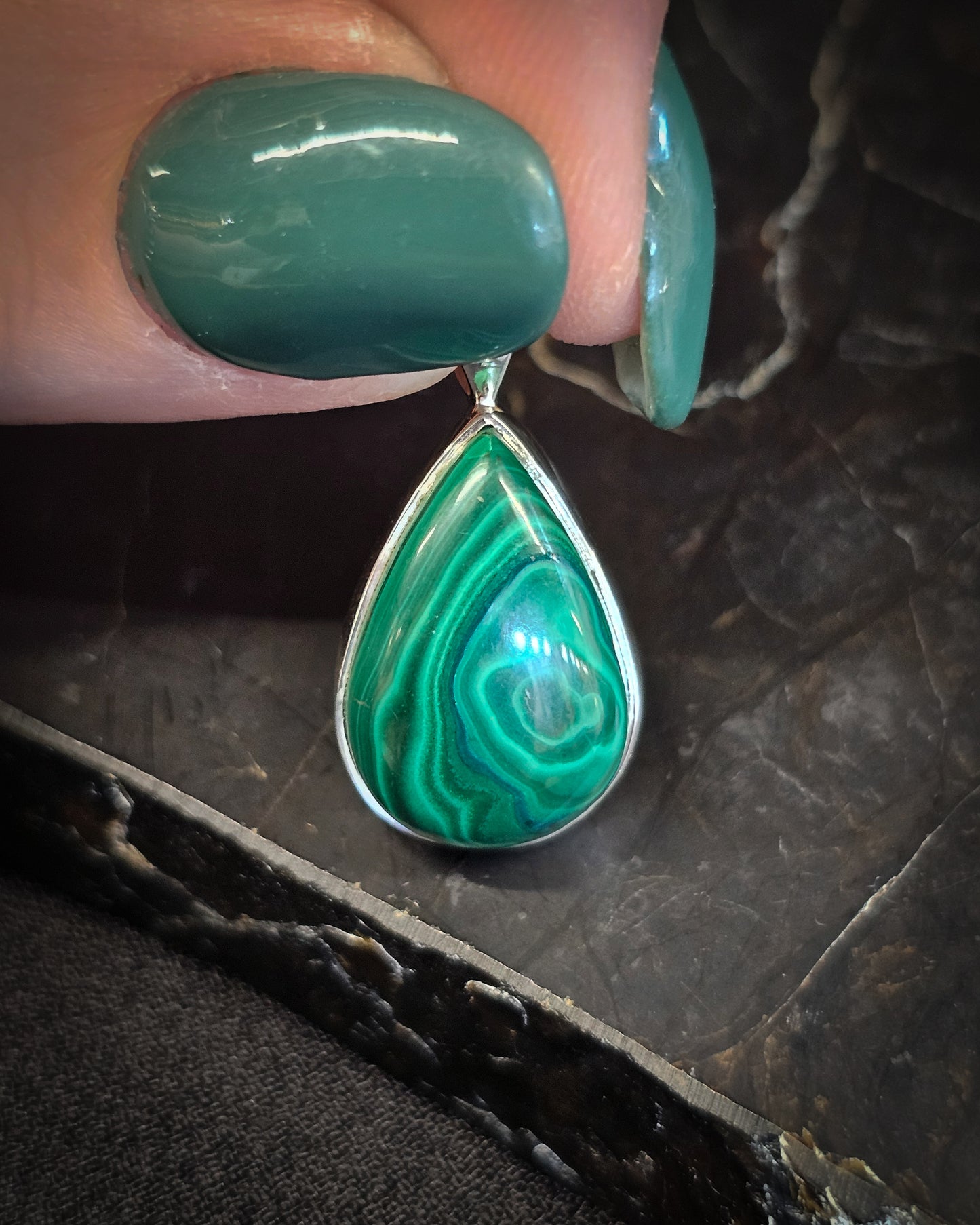 Malachite Teardrop Pendant