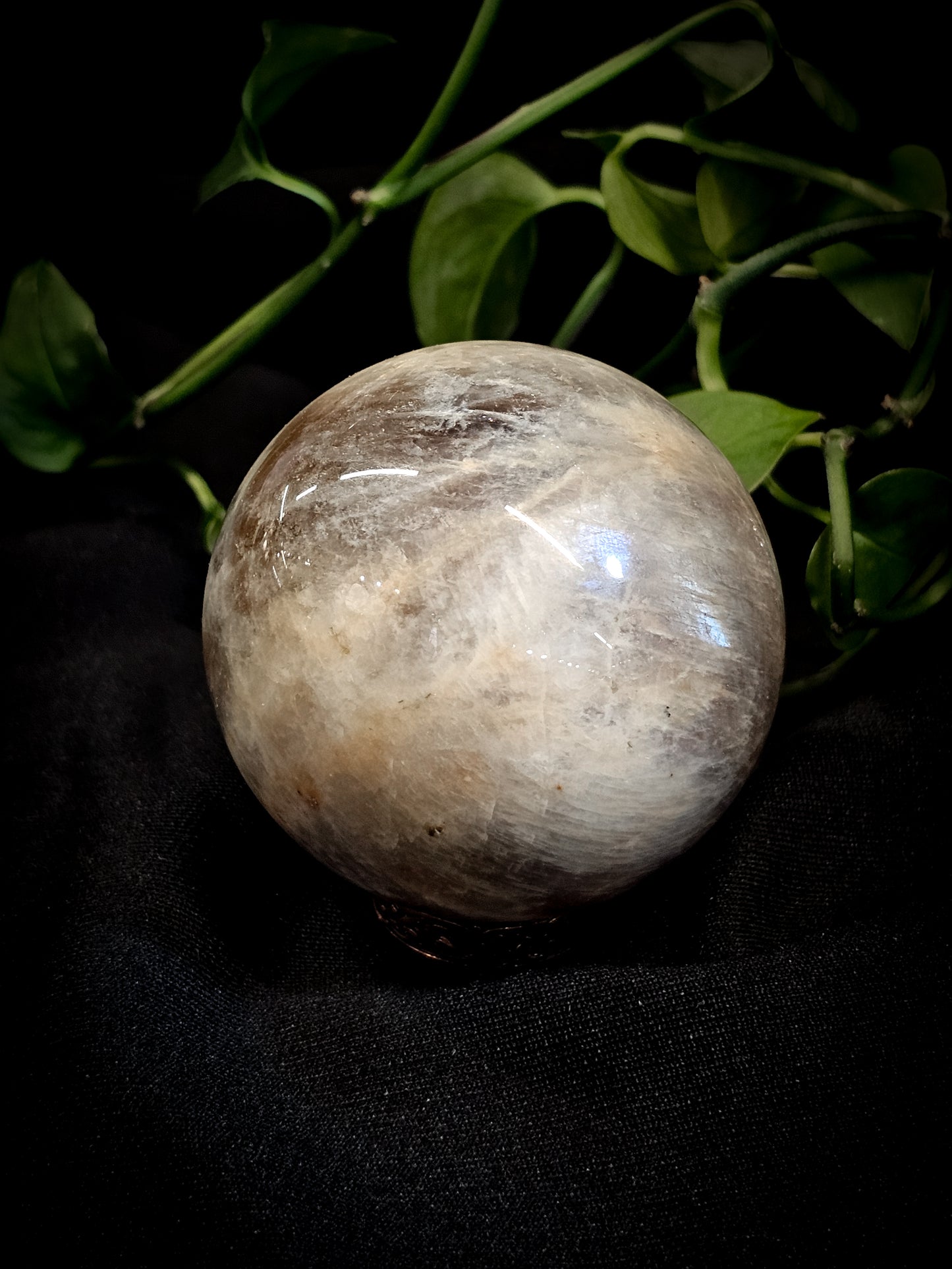 Belomorite Moonstone Sphere with Sunstone