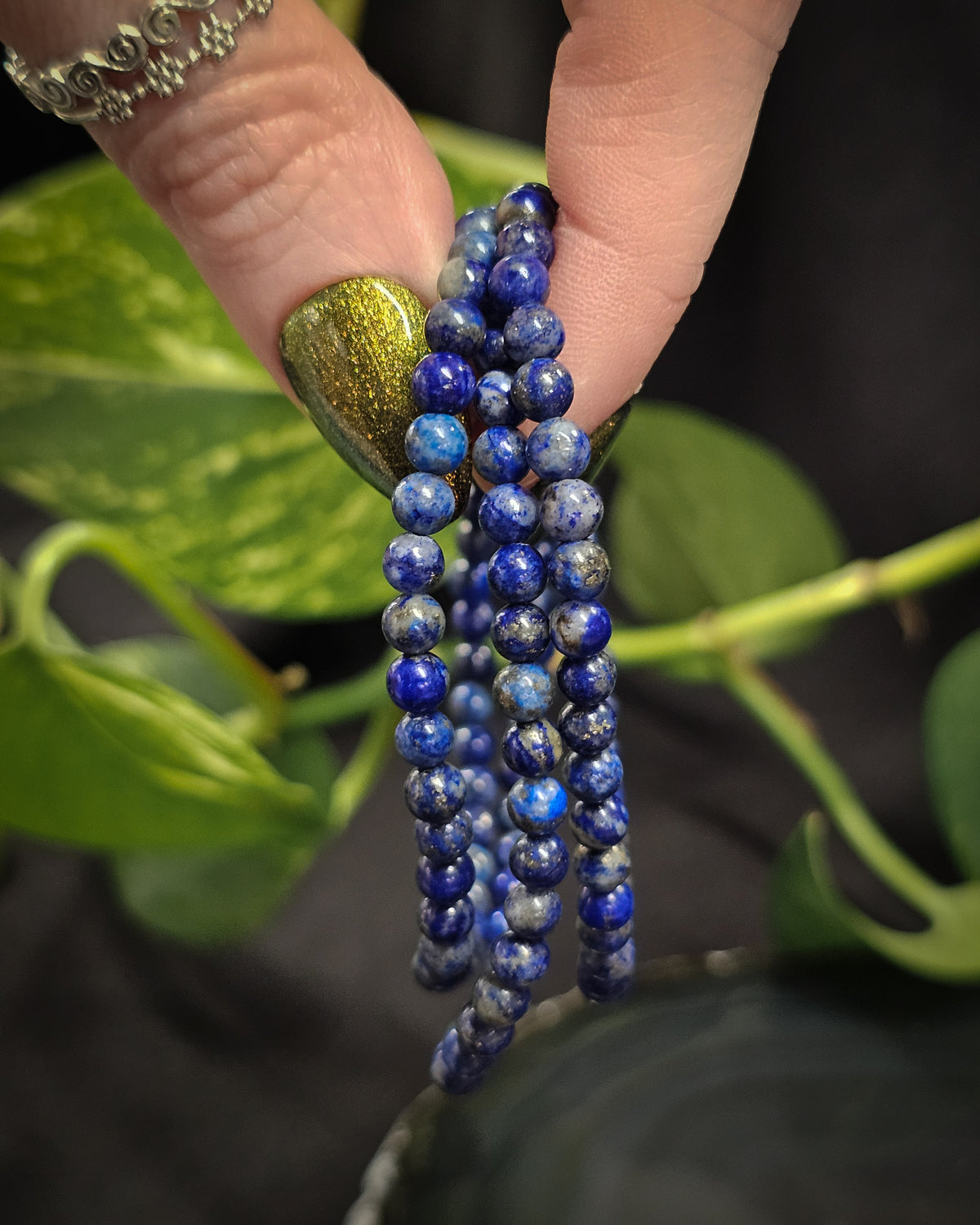 4mm Lapis Lazuli Bead Bracelet