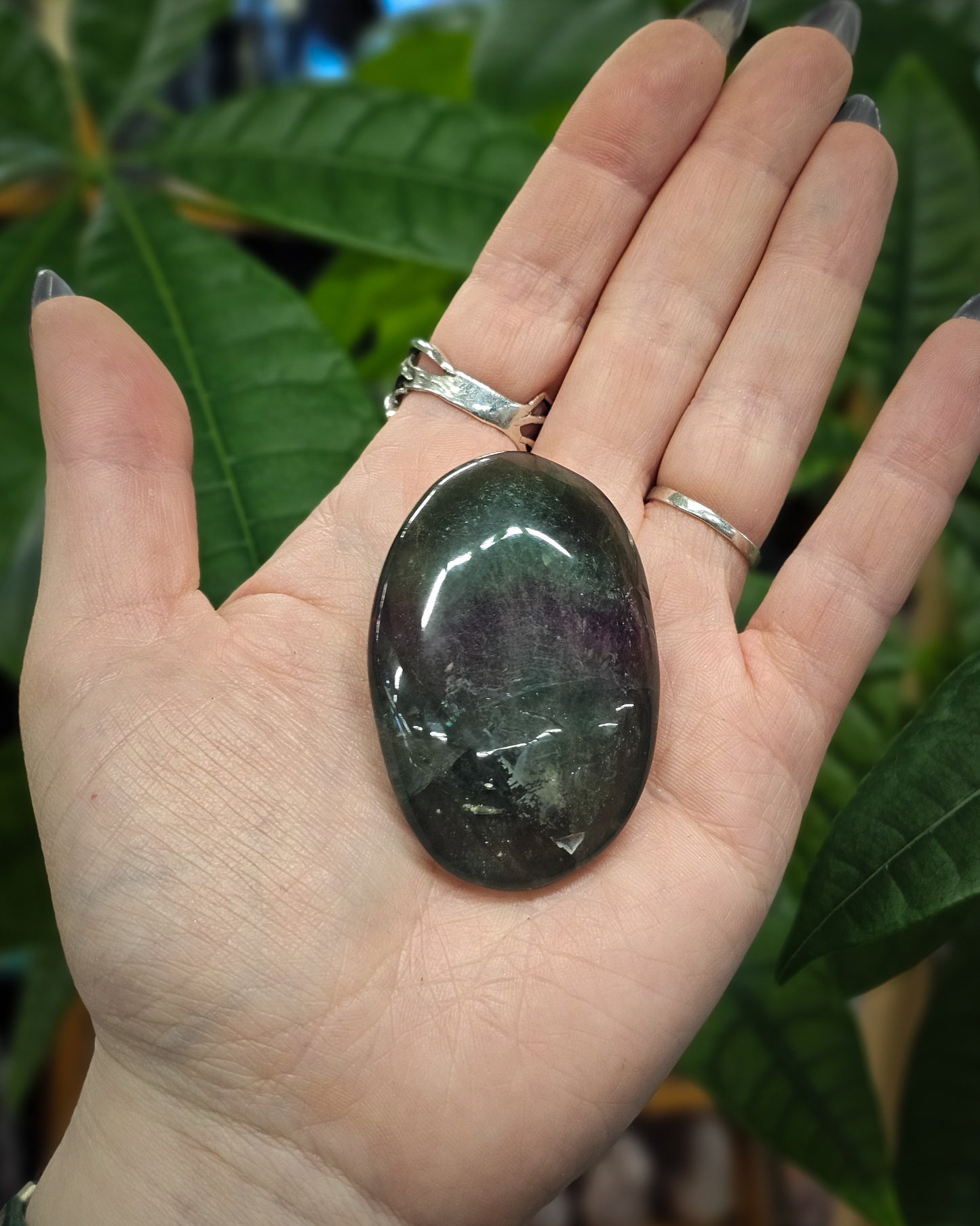 Rainbow Fluorite Palm Stone #1