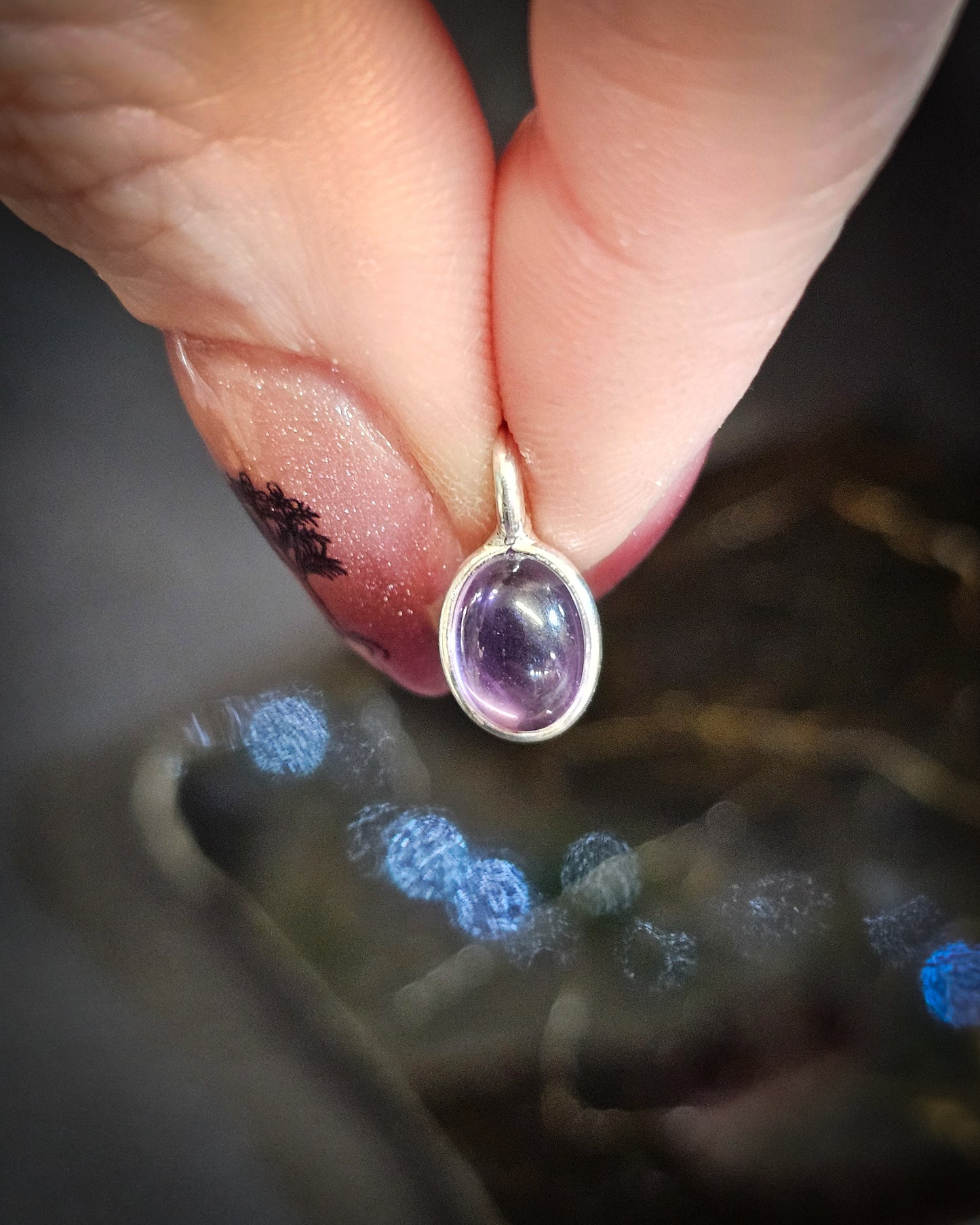 Small Oval Amethyst Pendant