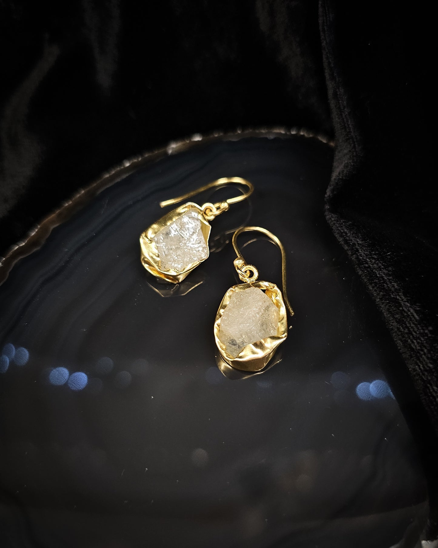 Raw Clear Quartz Earring - Single Drop