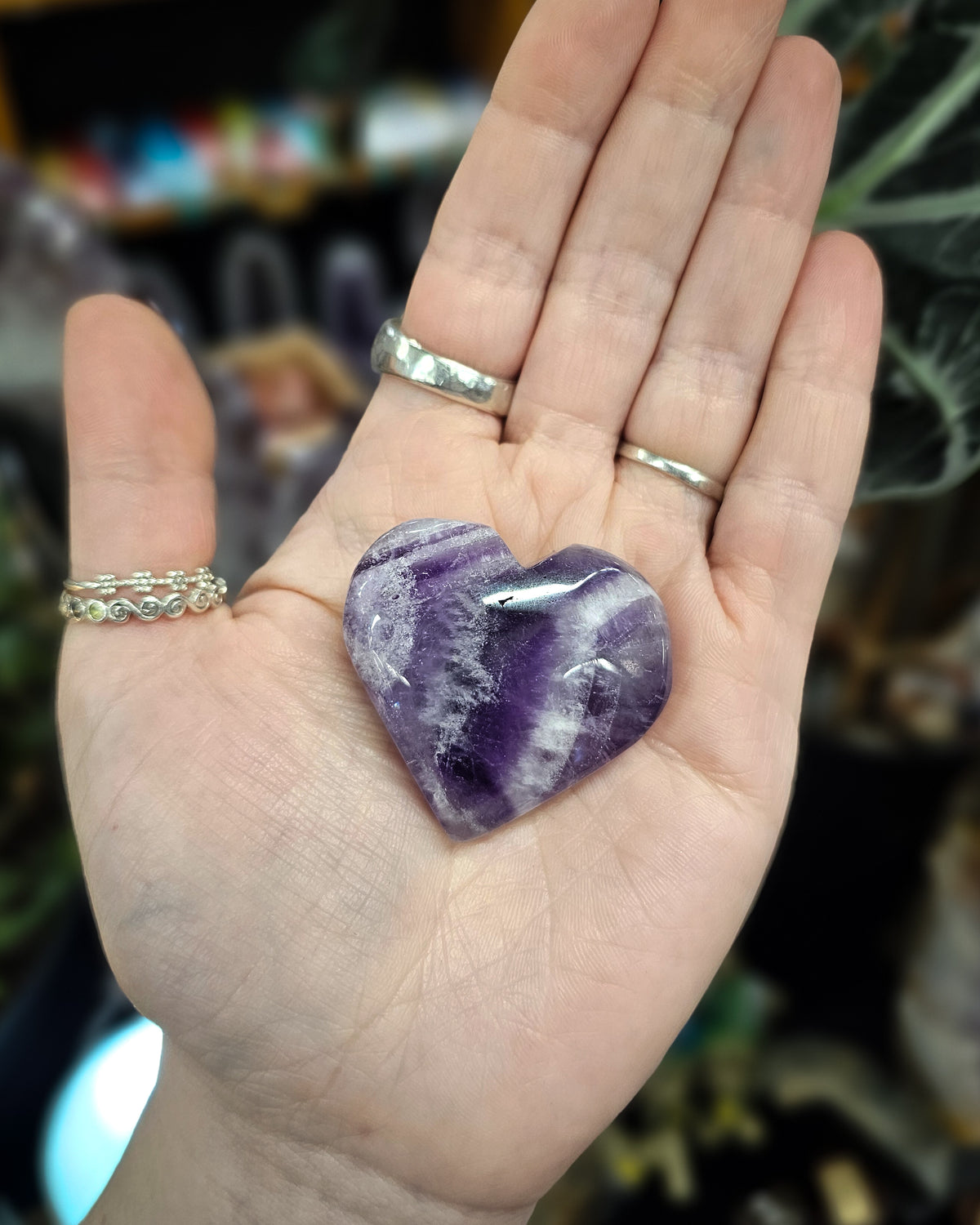 Chevron Amethyst Heart