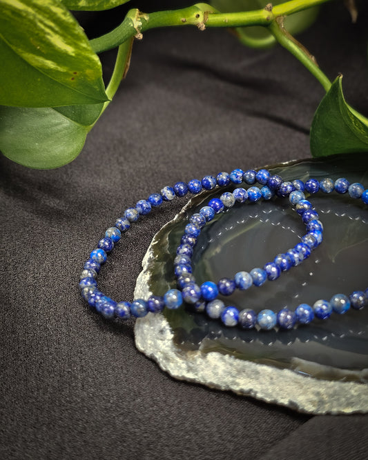 4mm Lapis Lazuli Bead Bracelet