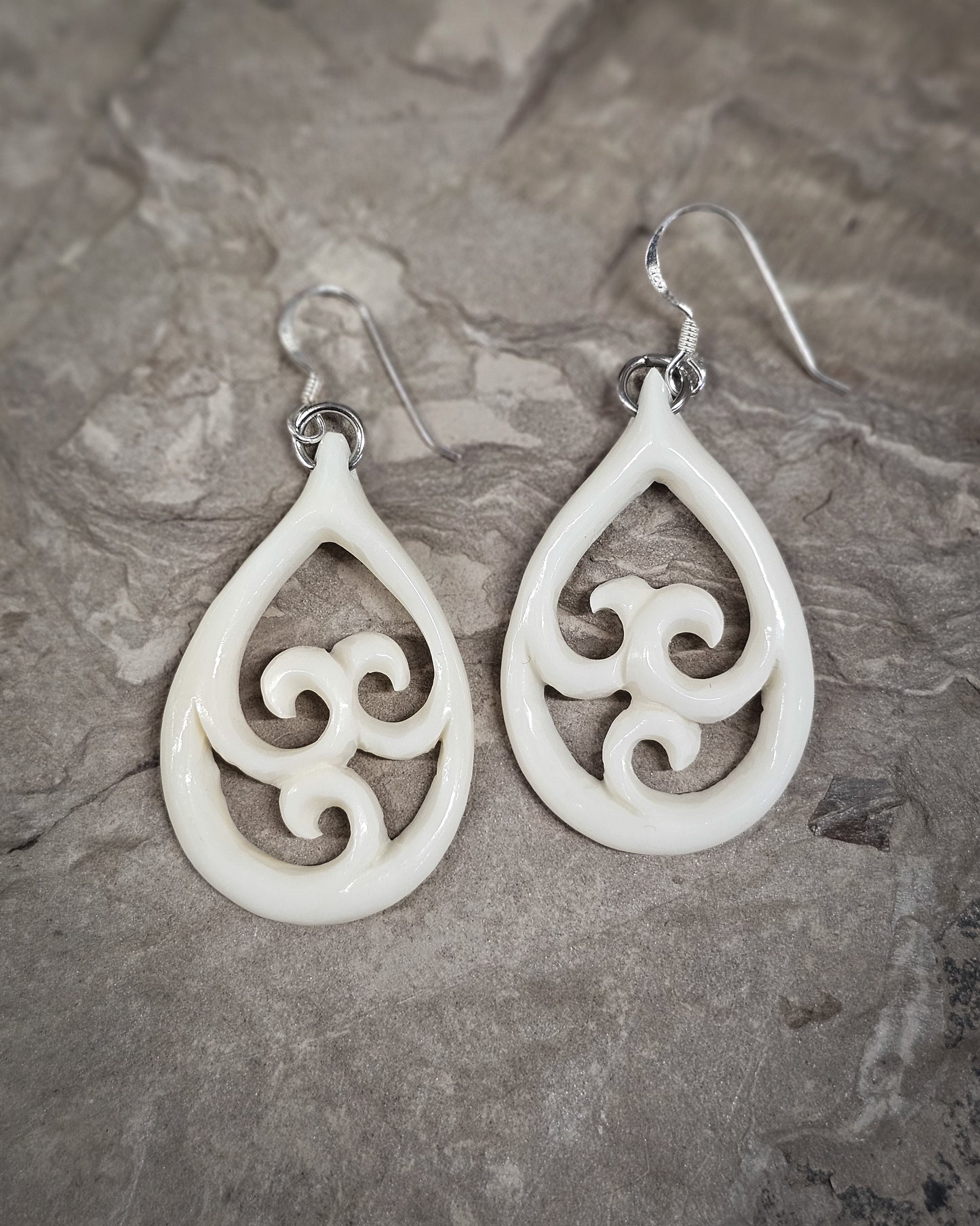 Roimata Bone Carving Earrings
