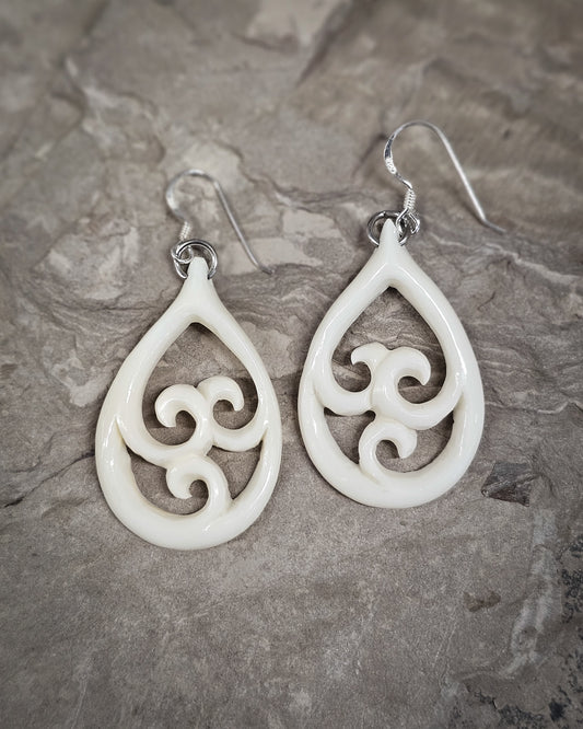 Roimata Bone Carving Earrings
